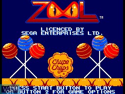 Title screen of the game Zool - Ninja of the "Nth" Dimension on Sega Master System